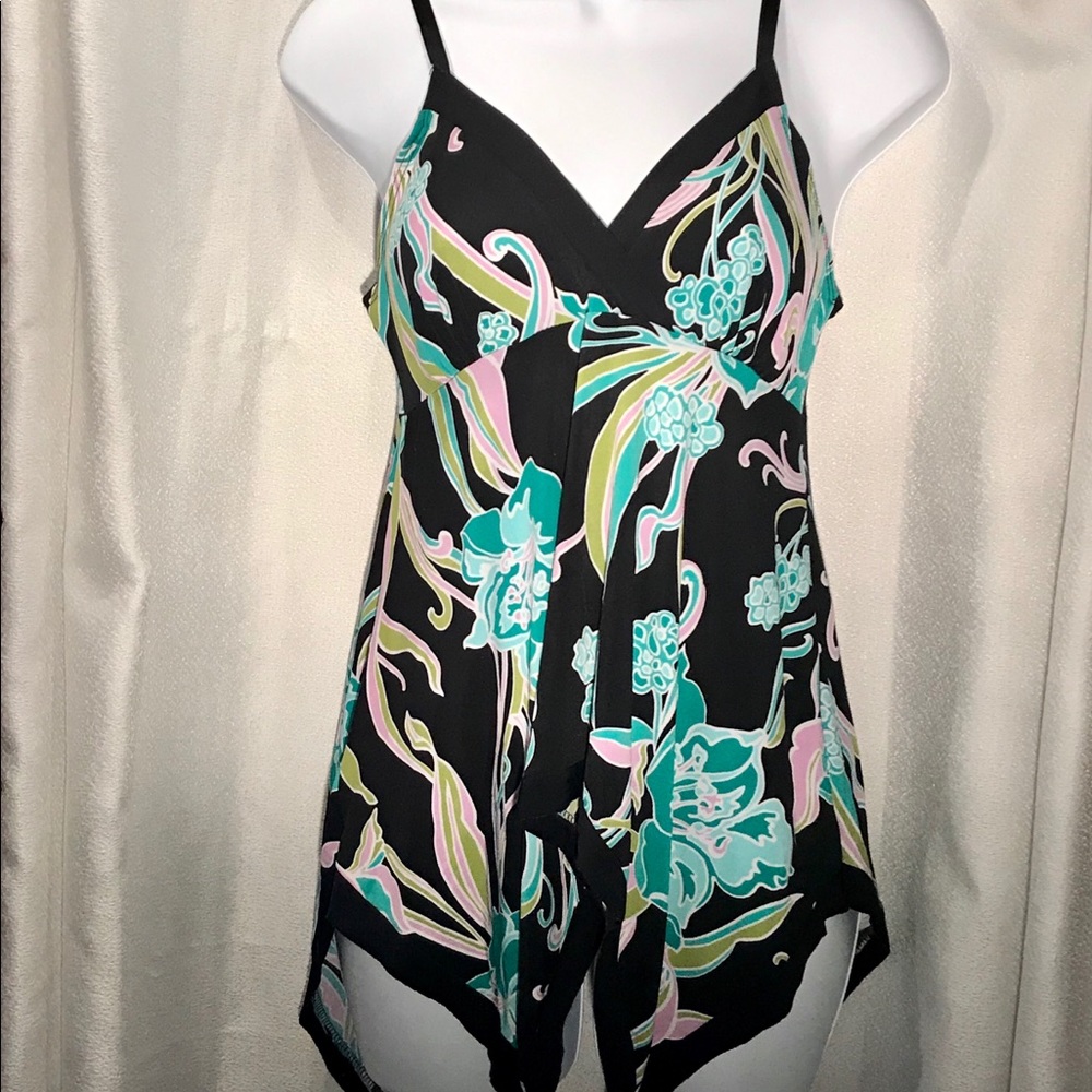 A Byer thin straps floral v-neck top